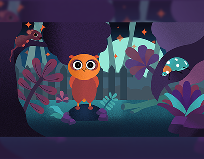 Project thumbnail - An Owl on a dark night (Illustration)