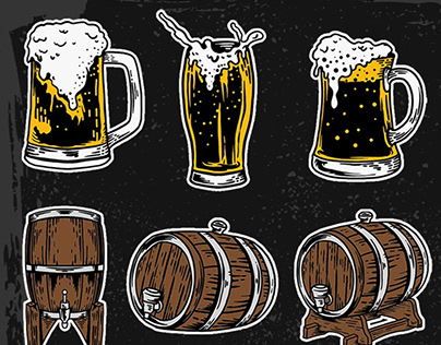 Collection of a Beer object, Handdrawn style