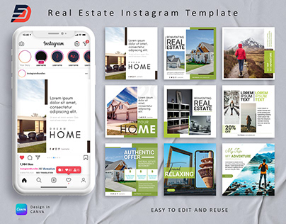 Real Estate Instagram Template Design in Canva