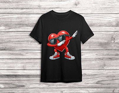 Valentines Day Dabbing Heart T-Shirt