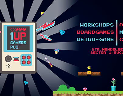 banner for 1up gamers pub