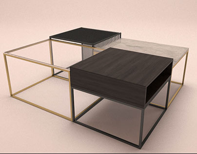 multi-material coffee table