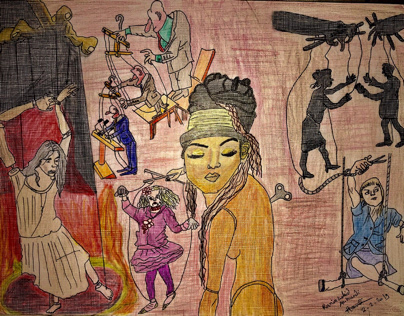 My drawing (Humans Wooden puppets )
