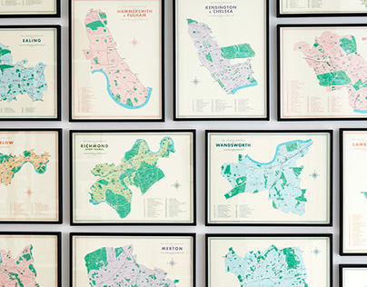 Retro London Borough maps