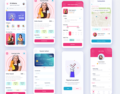 Home Cleaning Service Mobile App Design