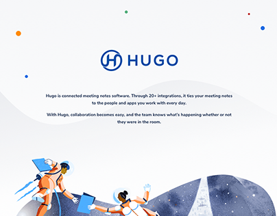 Hugo.team- Notes App Platform. Features Presentation UI