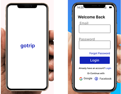 splash screen and logging screen of a mobile airline
