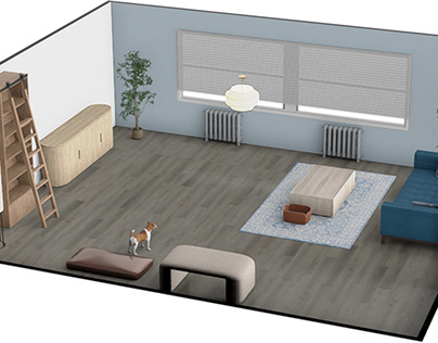 Art impression and floorplan - Living room