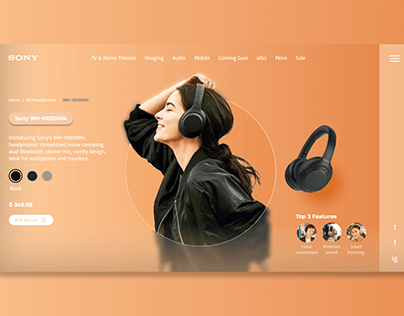 Sony Headphone webpage design