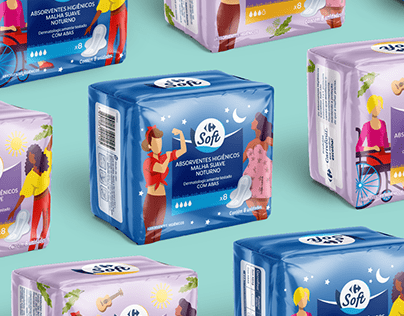 Packaging Design for Menstrual Pad by Carrefour