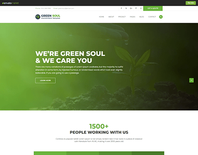 Environment and Nonprofit HTML Template - Green Soul