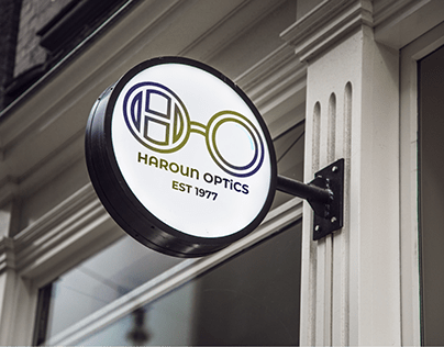 Logo and Branding for Haroun Optics store