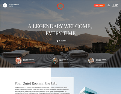Hotel Website- Homepage Design