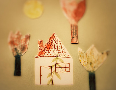 Project thumbnail - Collage: House and Trees, Sun
