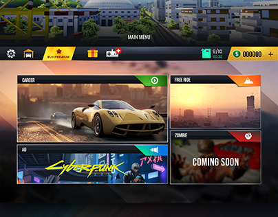 Car Racing Game UI (Prado Car Driving)