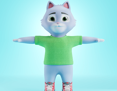 3D Cat Character Illustration