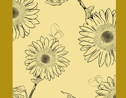 Brunette sunflower illustration