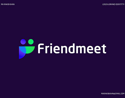Modern F letter logo for Friendmeet