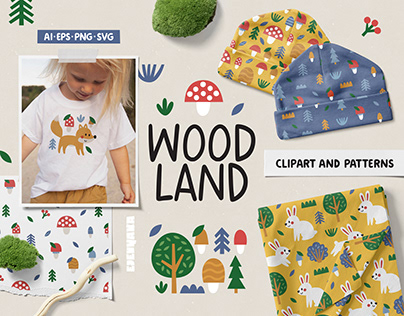 Woodland Clipart and Patterns