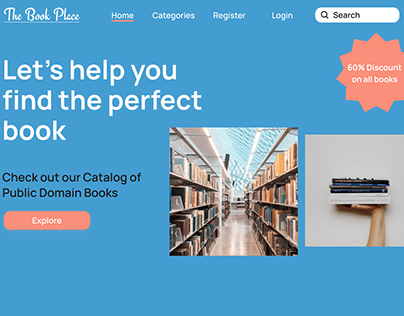 Landing Page for Online Library Website
