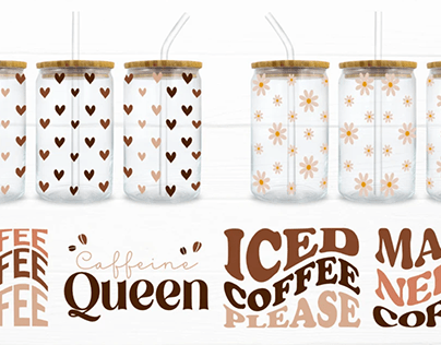 Iced Coffee Can Glass SVG Bundle