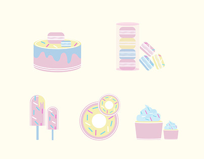 Vector icons for confectionery