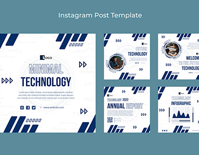 Flat Design Minimal Technology Instagram Post Designs