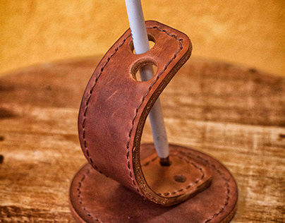 Leather Pen Stand for Desk