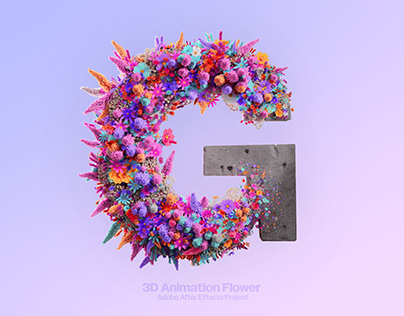Flower 3D Typography Animation