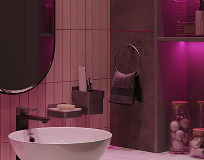 Pink. Сhildren's bathroom