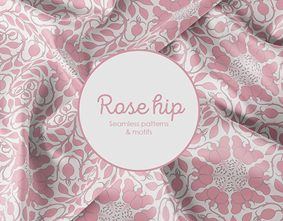 Seamless pattern with rose hip