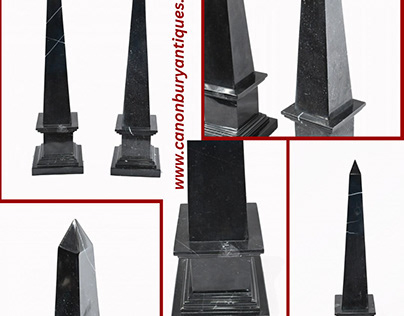 Pair Marble Obelisks