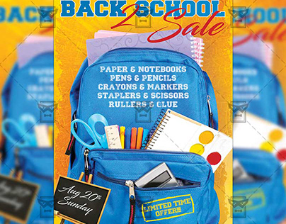 Back 2 School Sale Flyer - Seasonal A5 Template