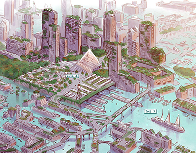 Visualisatie toekomstscenario's Rotterdam 2060