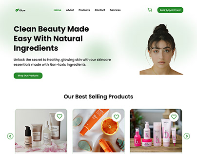 Skincare website with automated cart feature