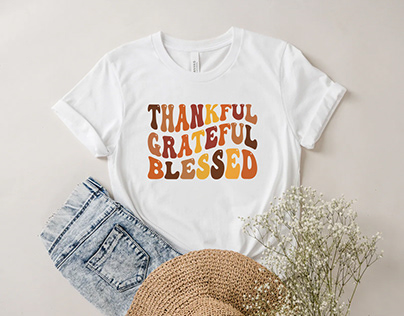 Thankful grateful blessed T-shirt Print Template