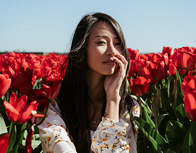 Lisa at Tulips Field