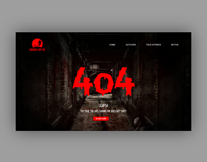 Daily UI #008 404 Error page design for Horror writers