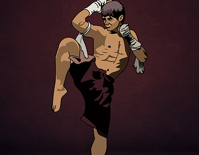 Muay Thai Fighter Stance Vector Art