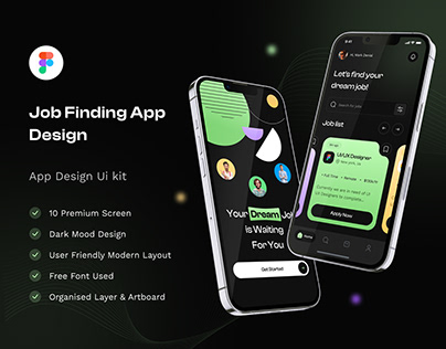 Job Finder Mobile App UI Kits Design