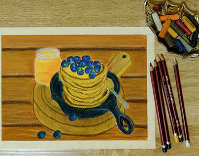 Draw a Pancake with Soft Pastel