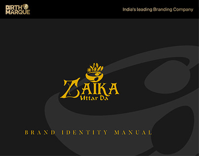 Zaika Utttar Da | Brand Manual | Birth Marque