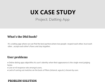 UX Case study-Dhil kush Datting App