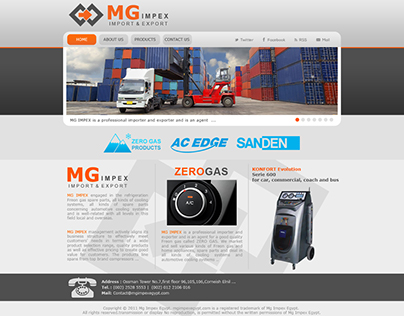 Mg Impex import and export Company WebSite Design