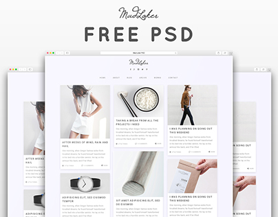 MIDLOKER - FREE Grid Style Personal Blog Psd Template