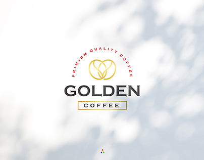 Golden Coffee Logo Coffee bean shop