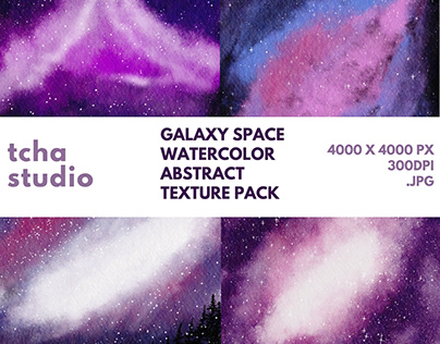 Galaxy Space Watercolor Abstract Texture Digital Paper