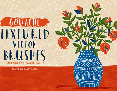 Gouache Textured Vector Brushes - with a Free Sample