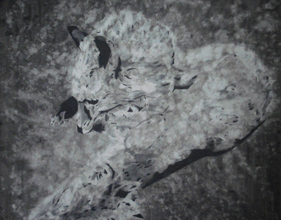 von Märchen: srodne dusche (Acryl auf Holz, 67 x 68 cm)