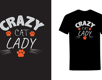 Crazy cat lady T-Shirt design.
